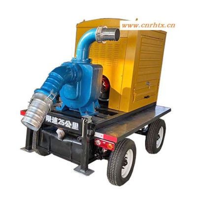 程煤拖车式水泵  防汛水泵 自吸柴油抽水泵