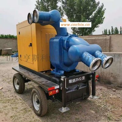 无堵塞移动抢险泵车 柴油动力 抗旱 排涝水泵