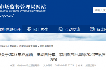 广西柳州市市场监督管理局通报5批次机油产品监督抽查情况